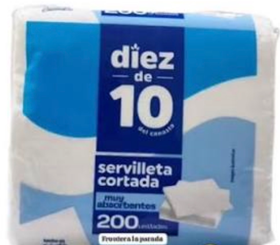 [9649762] SERVILLETAS DIEZ DE DIEZ PAQ X 200 UNI