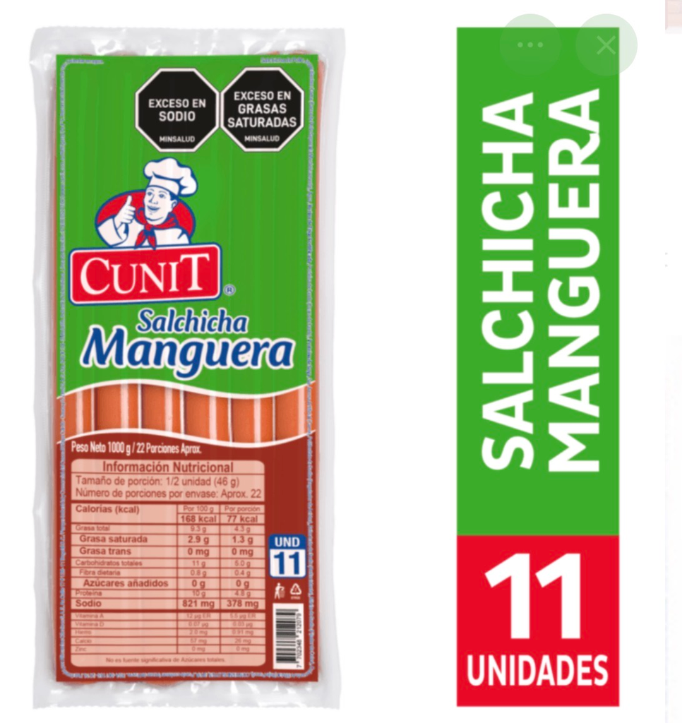 [9349408] SALCHICHA MANGUERA CUNIT X 11 UND X 1 KL