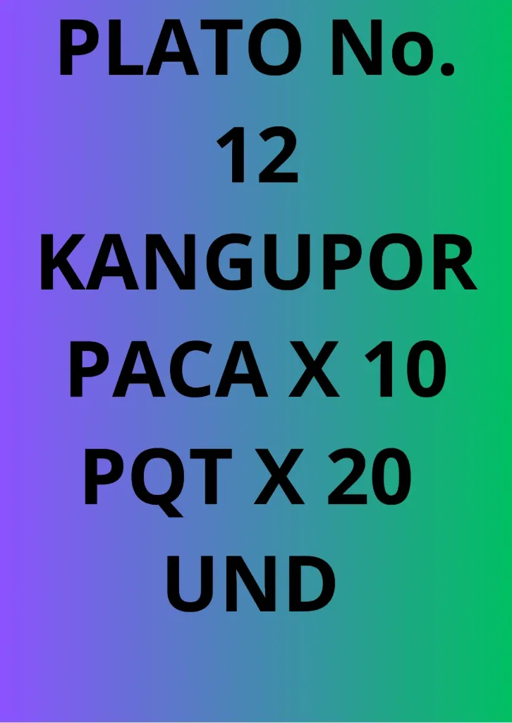 [9712720] PLATO KANGUPOR # 12 PQ X 20 UND