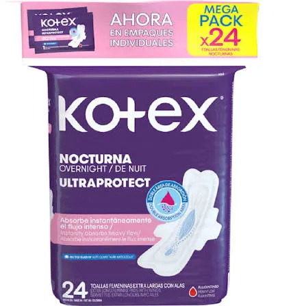 [5230409] TOALLAS SANITARIAS KOTEX NOCTURNA  PAQ X 24 UND