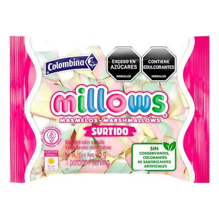 [2433196] MASMELO MILLOW COLOMBINA  BOLSA X 50 UND