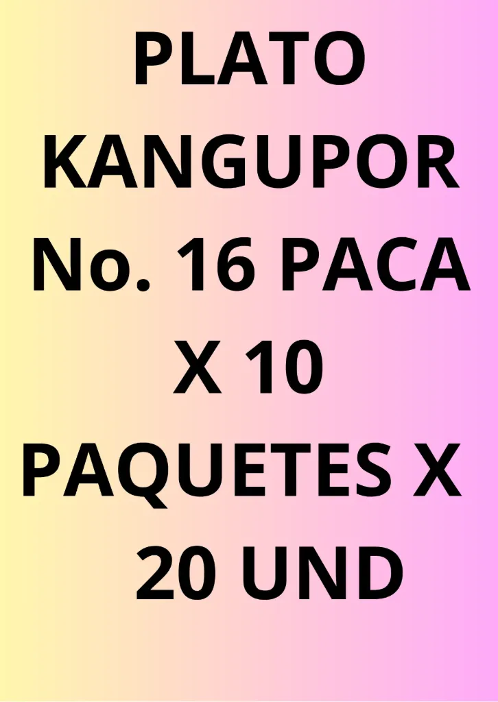 [7728513] PLATO KANGUPOR NO. 16  PQ X 20 UND