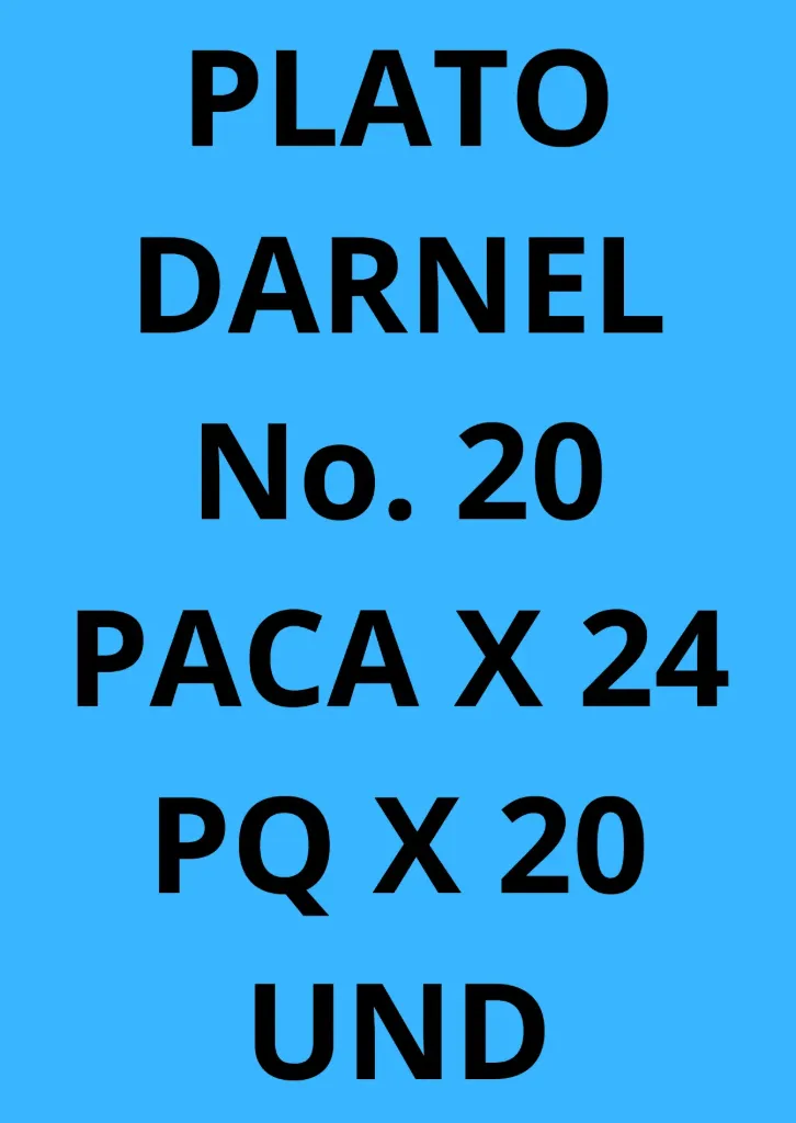 [2980253] PLATO DARNEL NO. 20 PQ X 20 UND