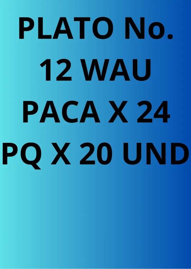 [0595254] PLATO NO. 12 WAU PACA PQ X 20 UND