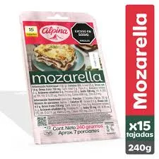 [37924] QUESO MOZARELLA ALPINA X 15 TAJADAS X 240 GR