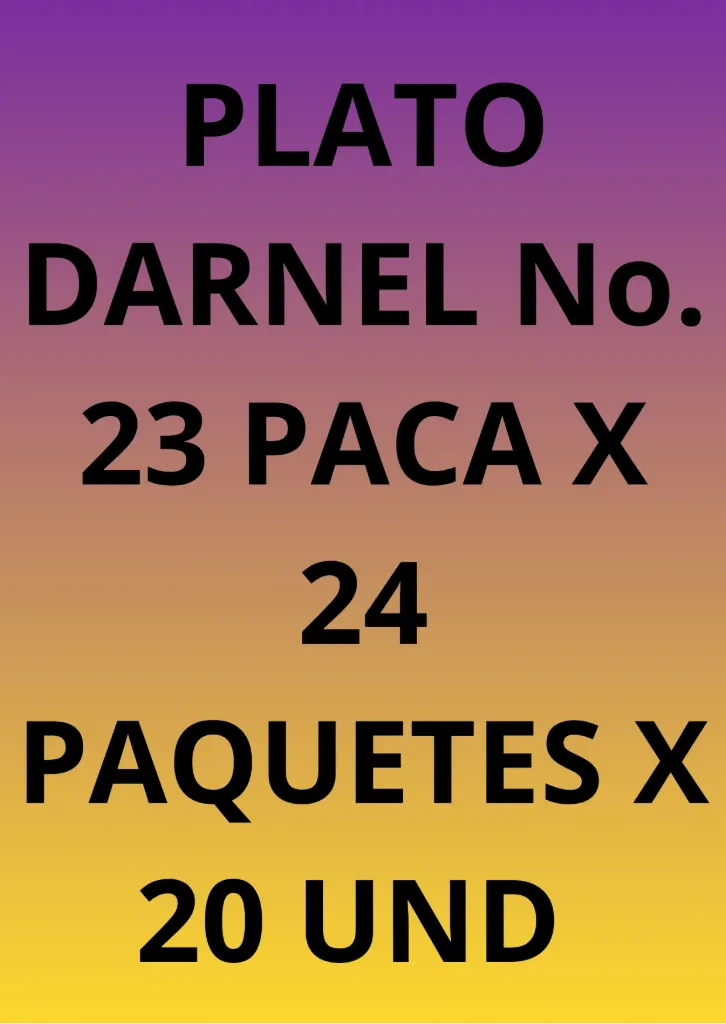 PLATO DARNEL # 23 PQ X 20 UND